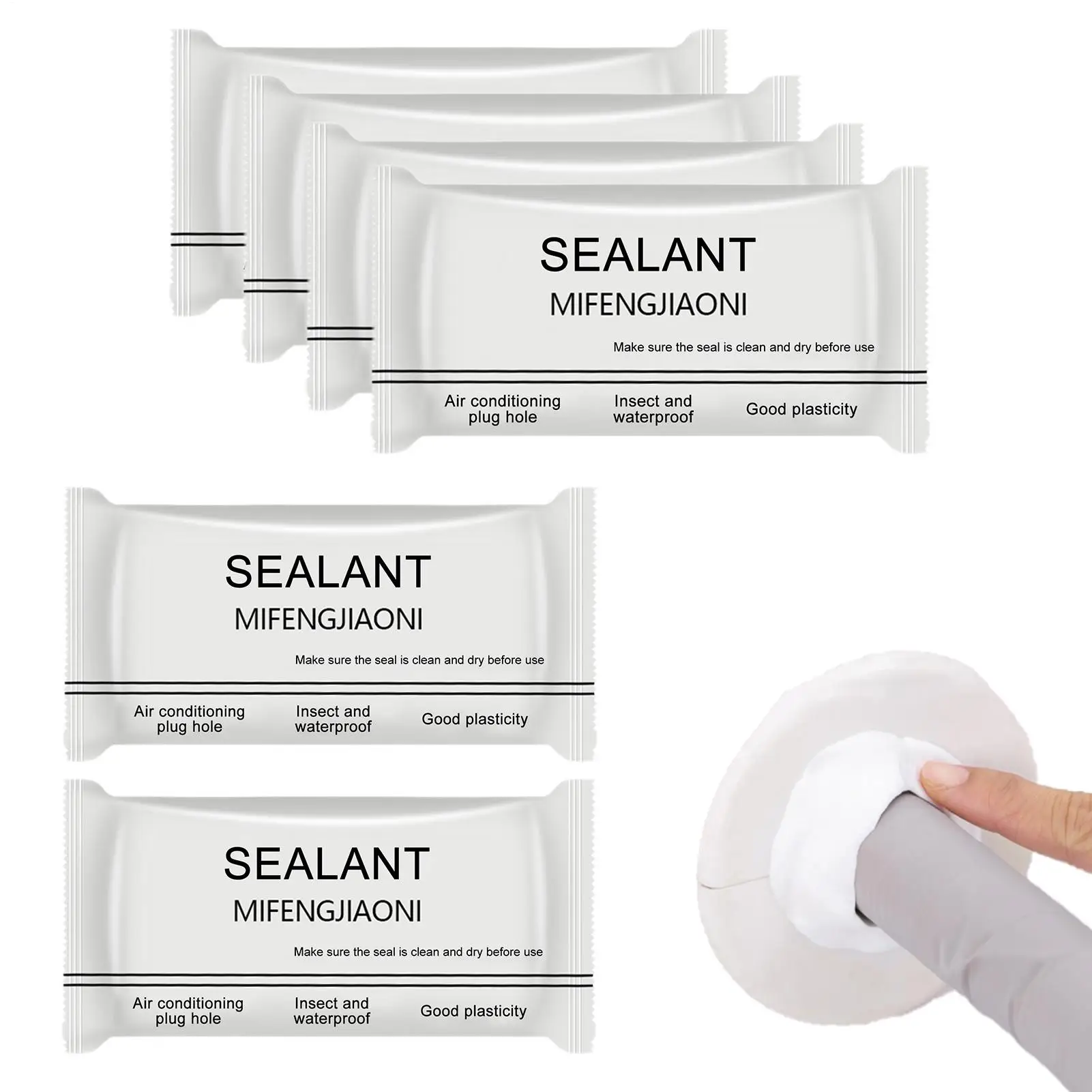 6Pcs/set Mastic Clay air conditioning hole drainage pipe fixing plug mud household Holes And Cracks sealing adhesive mud
