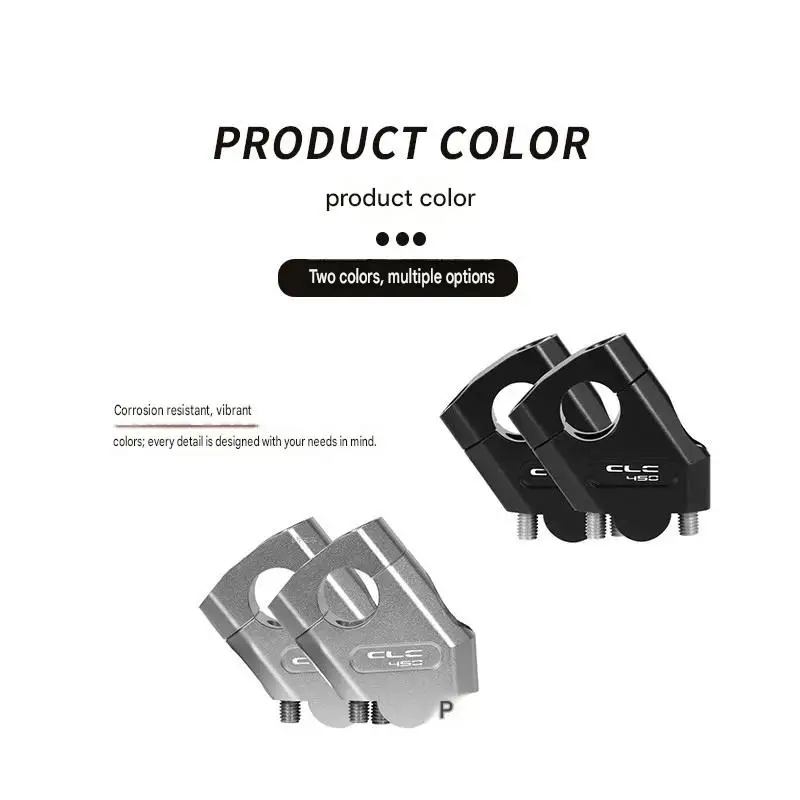 For CL-C 450 Dual Tone Black Silver Handlebar Offset Risers Anti Oxidation Surface Reduce Tremble On Bumpy Pavement