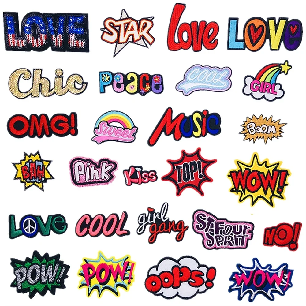 

Iron On Patches for Clothes STAR Clothing Stickers Fabric Sewing Embroidered Patch Thermal Adhesive Applique Fusible Badges