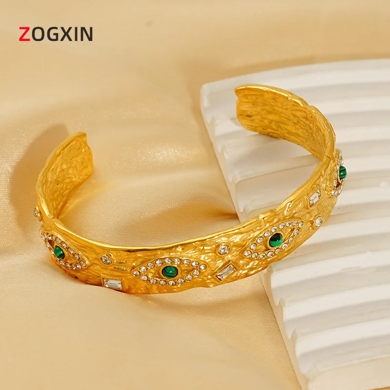 

European and American light luxury titanium steel jade bracelet INS style niche design does not fade gift for relatives