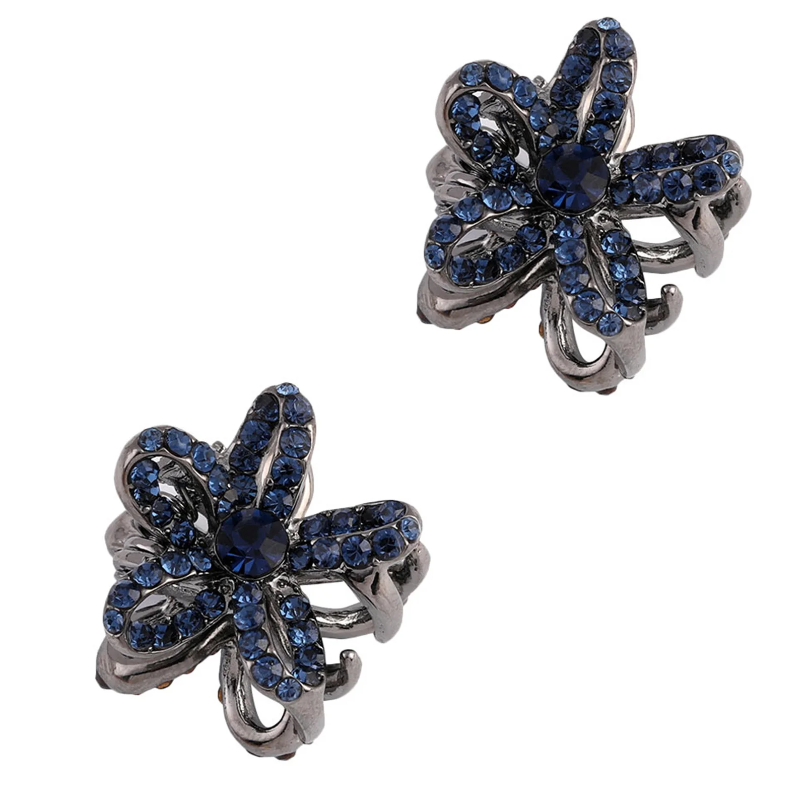 

2Pcs Flower Hair Clips Vintage Small Metal Claw Accessories for Women Hairstyle Clamps Portable Fix Bun Durable Smooth