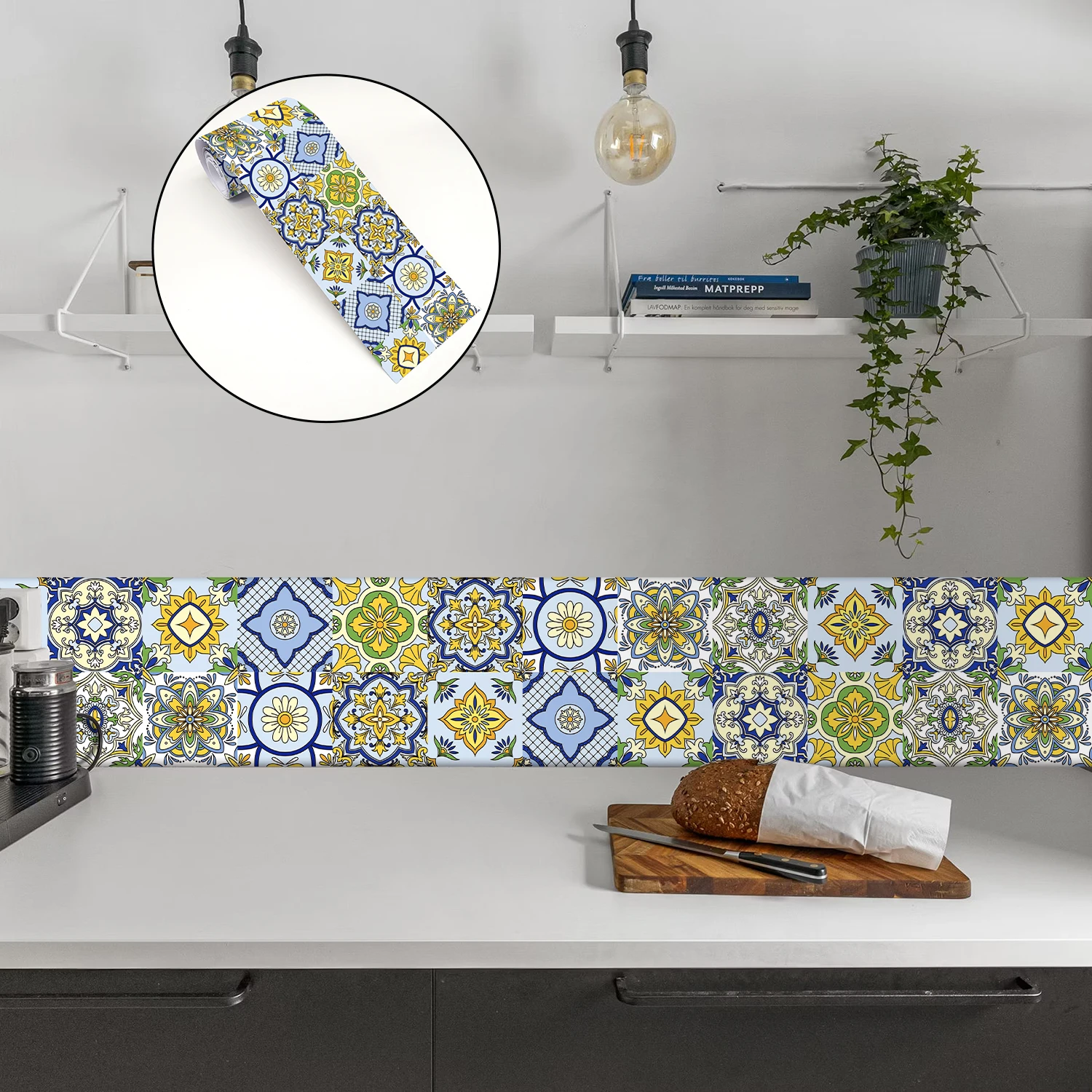 28 Stile Mandala-Design Taillenlinien-Dekorstreifen Wasserdichter Badezimmer-Sockel Selbstklebender Küchen-Fliesenaufkleber – Detail 15