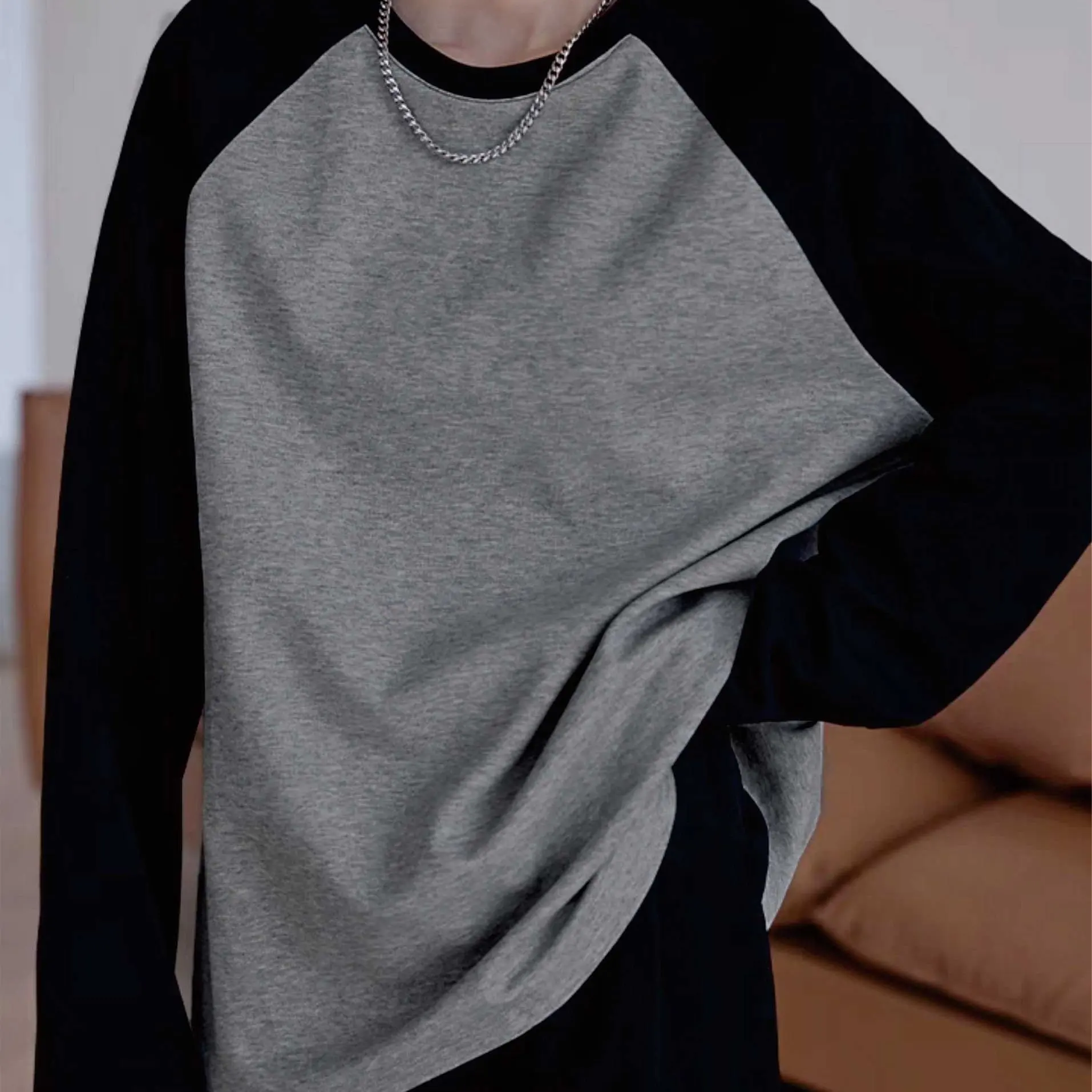 Odzież damska Topy O-Neck Długi rękaw Gruba koszulka biurowa Lady Commuter Jesień Zima Casual Printed All-match T-shirt — zdjęcie 7