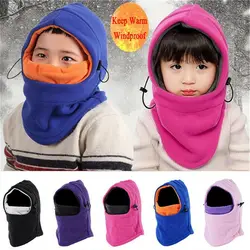 High Quality Kids Winter Fleece Neck Warm Full Face Balaclava Hat Ski Mask Hood Cap Children Cap Kids Accessories Kids Hats