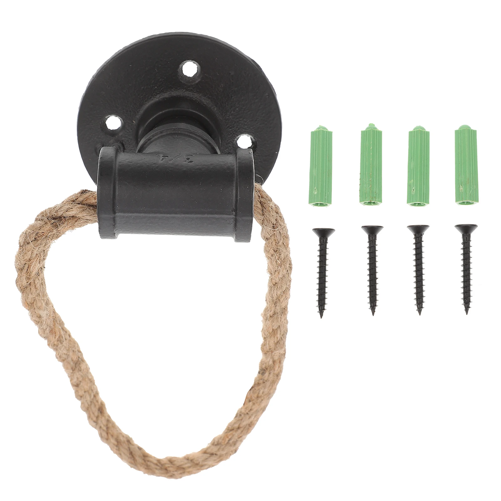

1 set Retro Iron Vintage Drawer Handles Cabinet Puller Cabinet Handle Hemp Rope Design Furniture Black Smooth Easy Install