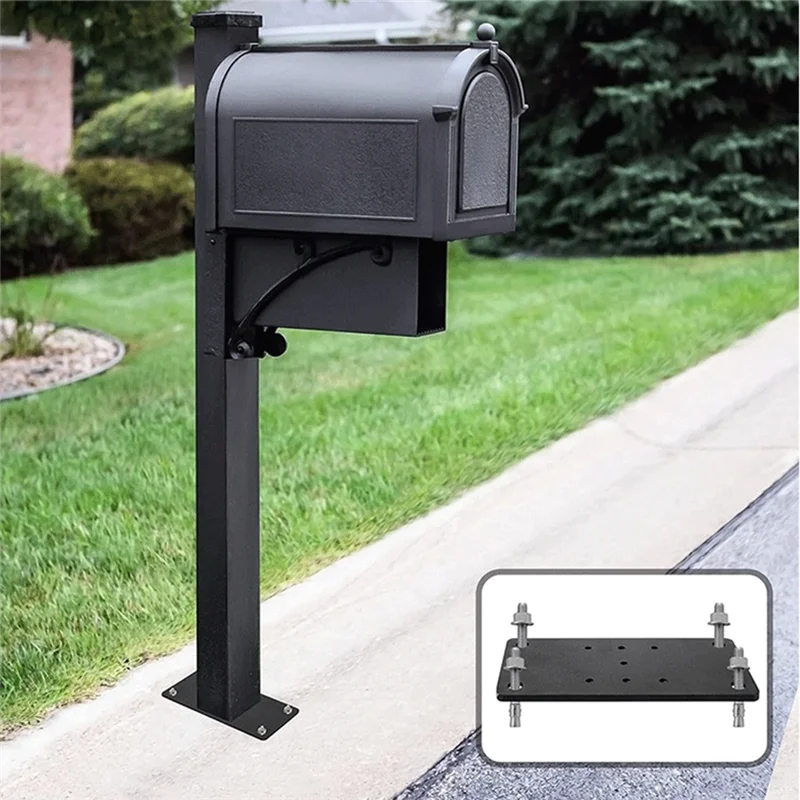 

2 PCS Heavy Duty Patio Column Base Plate Fence Column Base Black Metal Anchor Plate Patio Column Base Connector