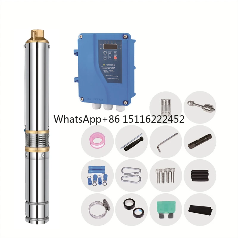 

Handuro 3 Inch 72V Deep Well Solar Powered Submersible Water Pumps for Irrigation