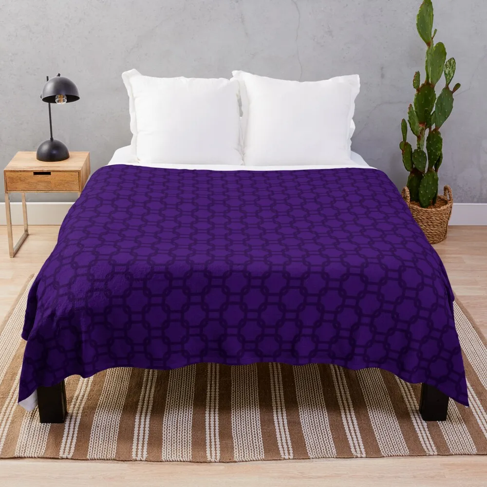 

Interlocking Squares (Purple) Throw Blanket Stuffeds For Sofa Thin Kid'S Flannels Blankets