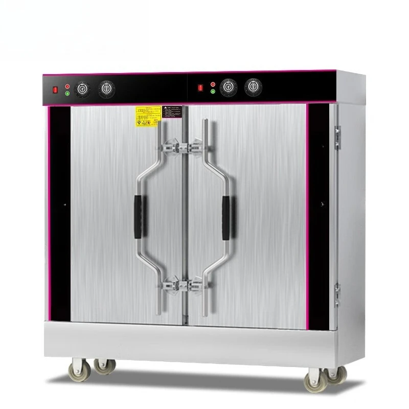 

Double door steamer 48 plates automatic steamer school canteen large capacity steamer commercial box
