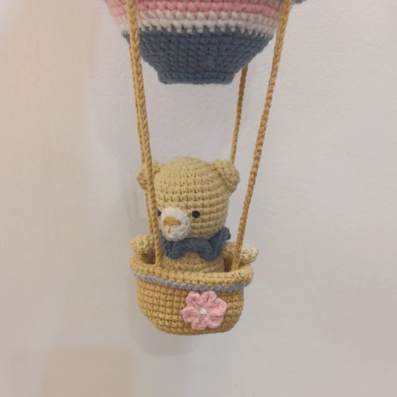 New Handmade Kawaii hot air ball Stuffed Toy Crochet Wool Doll Knitted Bear Doll Soothing Baby Sleeping Toys Kids Birthday Gift