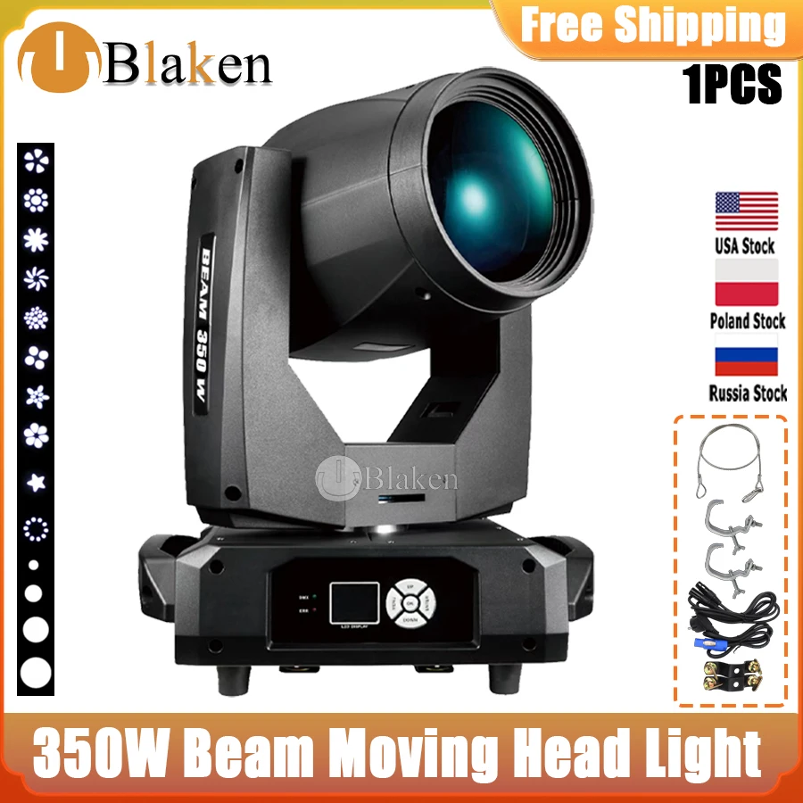 0 Tax 1Pcs Lyre 350W 17R Beam Moving Head Light 17R DJ Stage Lighting Stage luci da discoteca Power Dj Effect Wedding Party