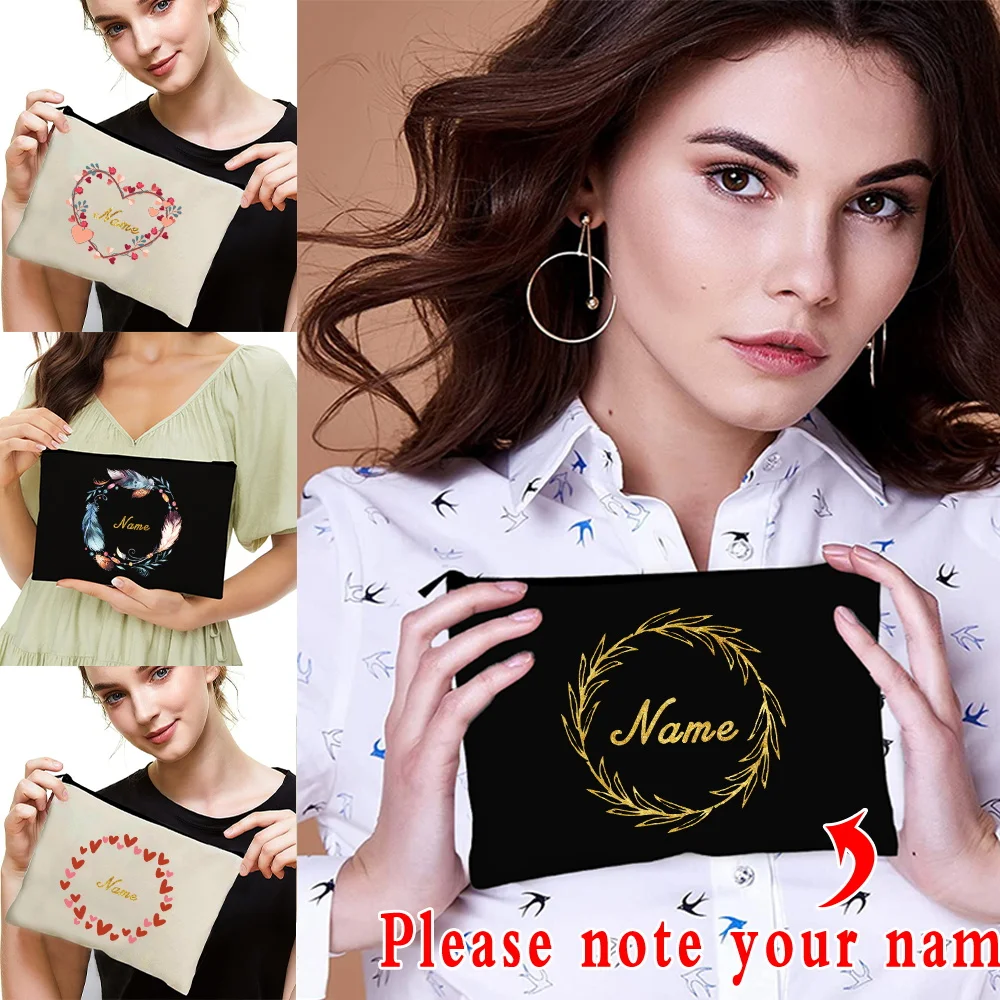 

Custom Personalized Name Cosmetic Bag Women Outdoor Travel Beauty Makeup Bag Storage Pouch Bachelor Party Lipstick Clutch Bag