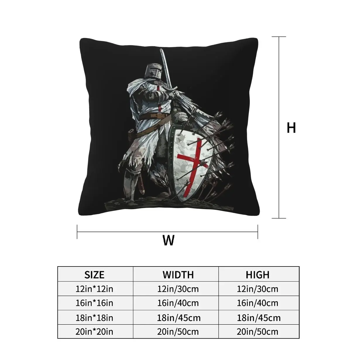 Templar Shield Cross Knights Templar 2 pcs Square Pillowcase Pillow Cover Cushion Decor Comfort Throw Pillow for Home Car