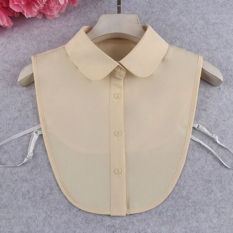 Frauen Baumwolle Kristall gefälschte Kragen Bluse Vintage solide abnehmbare Hemd Kragen falsche Revers Bluse Top Frauen Kleidung Accessoires – Detail 12