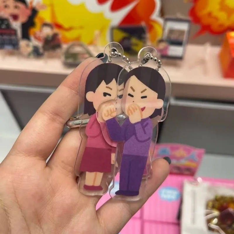 Japanese Illustration keychain Creative bag charms funny friend pendant cutecore trinkets Bag Pendant Gift Keyring Accessories
