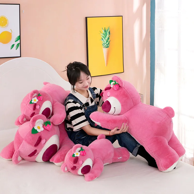 90 centimetri Disney Kawaii Lotso Peluche Rosa Strisciante Orsetto Farcito Bambola Regalo Di Compleanno per I Bambini Orso Fragola Carino Peluche giocattolo