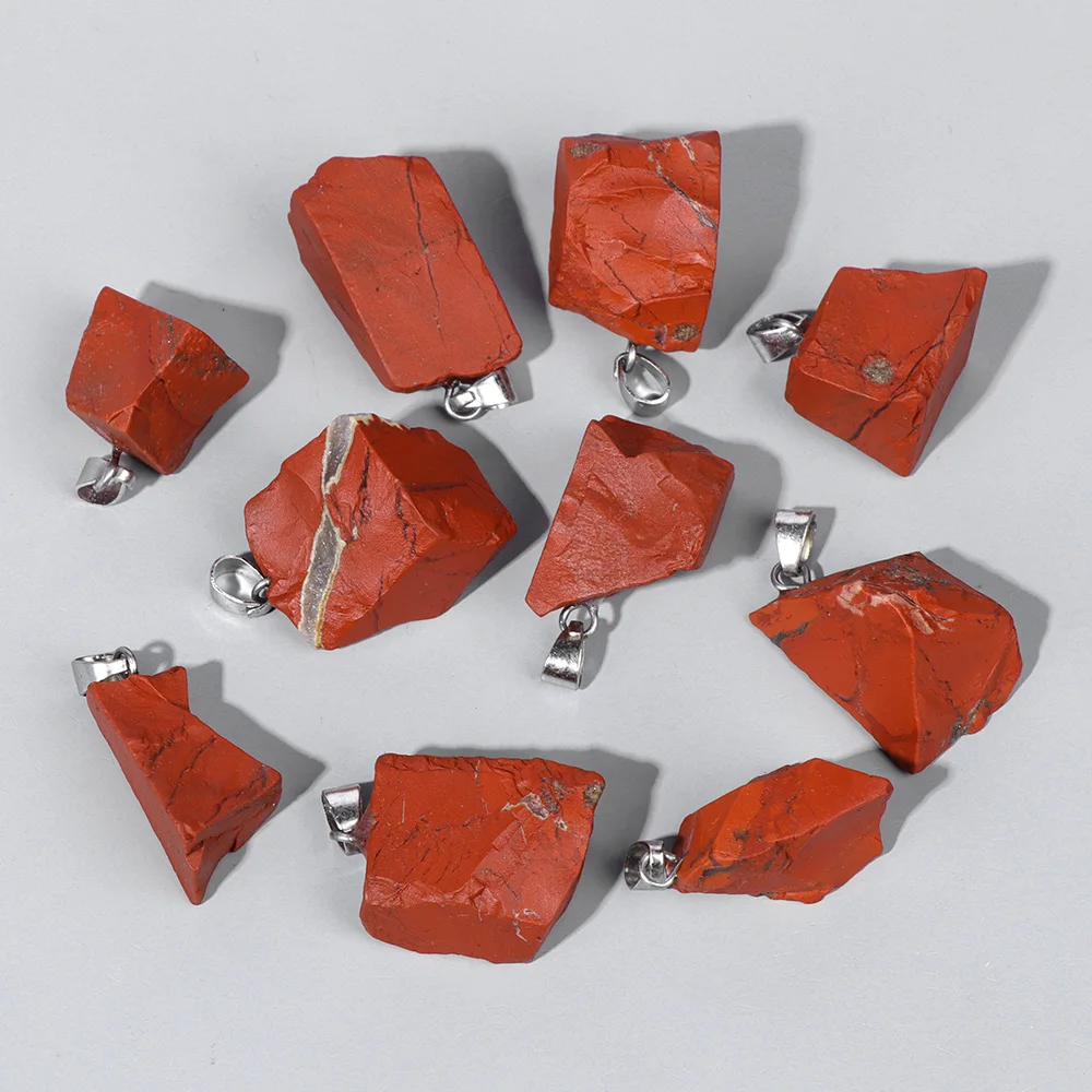 2PCS High Quality Raw Stone Pendant Rough Original Crystal Energy Healing Chakra Pendants For Diy Jewelry Making Necklace