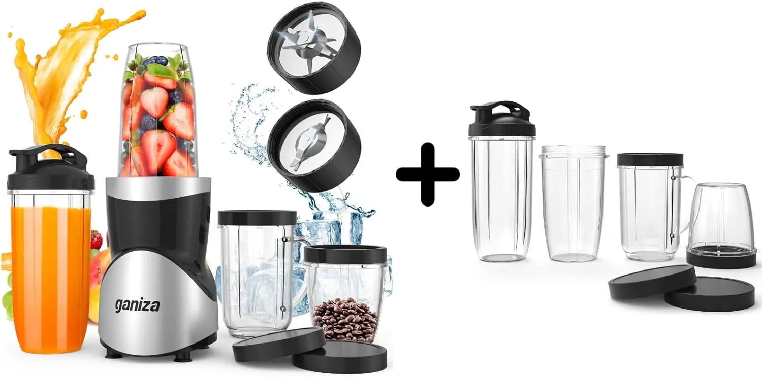

Smoothie Maker, 26-Piece Personal Blender Combo with 2 Speed Control, Smoothies Maker with 8 BPA-Free Portable Blender Cup