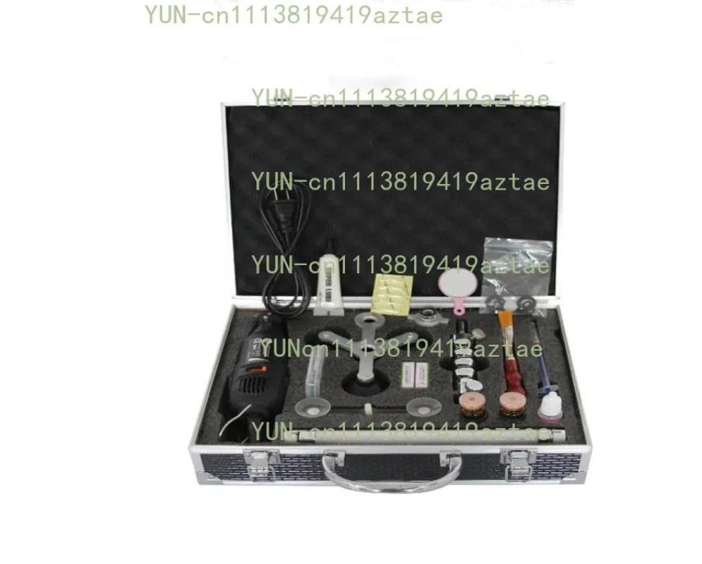 Car Front Windshield Repair Kit, Car Glass Crack Repair Professional Accessories Toolbox, Stainless Steel Vacuum Injection Pump