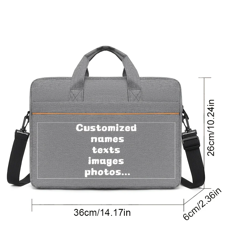 Personalized Custom Name Logo Laptop Bag Shoulder Handbag Crossbody Briefcase DIY Computer Case for Office Work School Travel