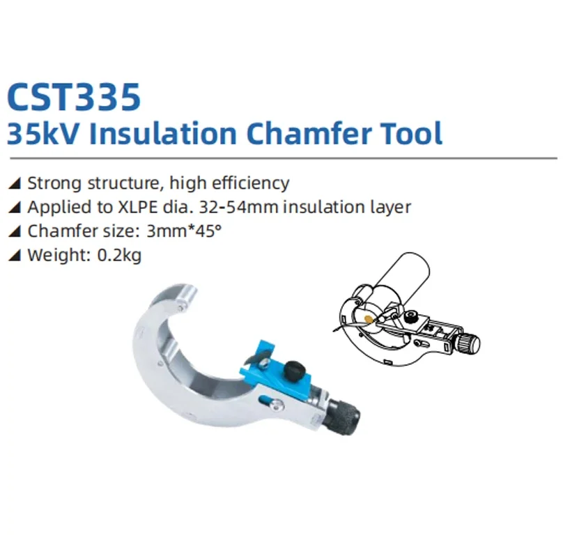 CST335 Strong Structure 32-54mm Insulation Layer 35kV Insulation Chamfer Tool Applied to XLPE Dia Cable