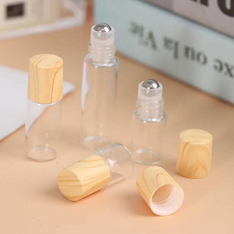 

1pc 1/2/3/5 ml Roll On Bottle Refillable Empty Glass Essential Perfume Bottle Refillable Empty Roller Essential Oils Vials