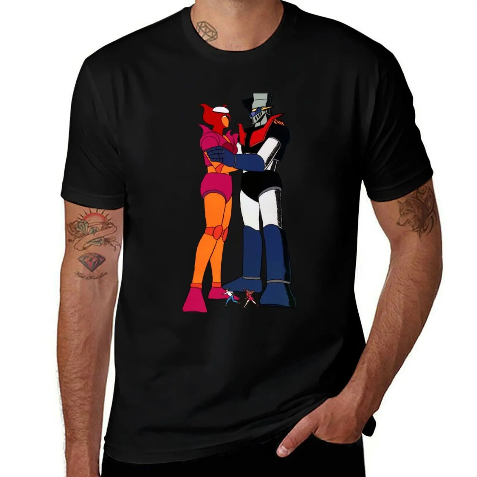 

Mazinger and Aphrodite love of robots T-Shirt tees vintage clothes anime tshirt funny t shirts for men