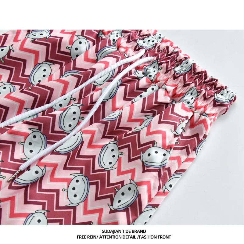 

Flower Wide Leg Pants Loose Fit Floor Length Trousers ex Couples Spor Casual Long Trousers Autumn Season