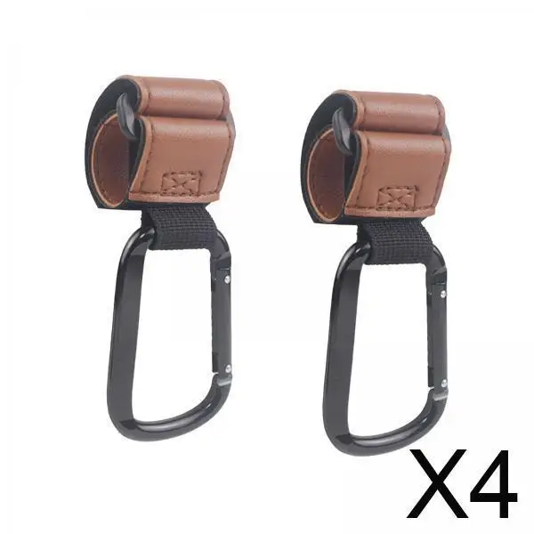 

Adjustable Stroller Hooks PU Leather Organizer Bag Clips for Infant Pram Universal Accessories for Shopping Cart Bicycle
