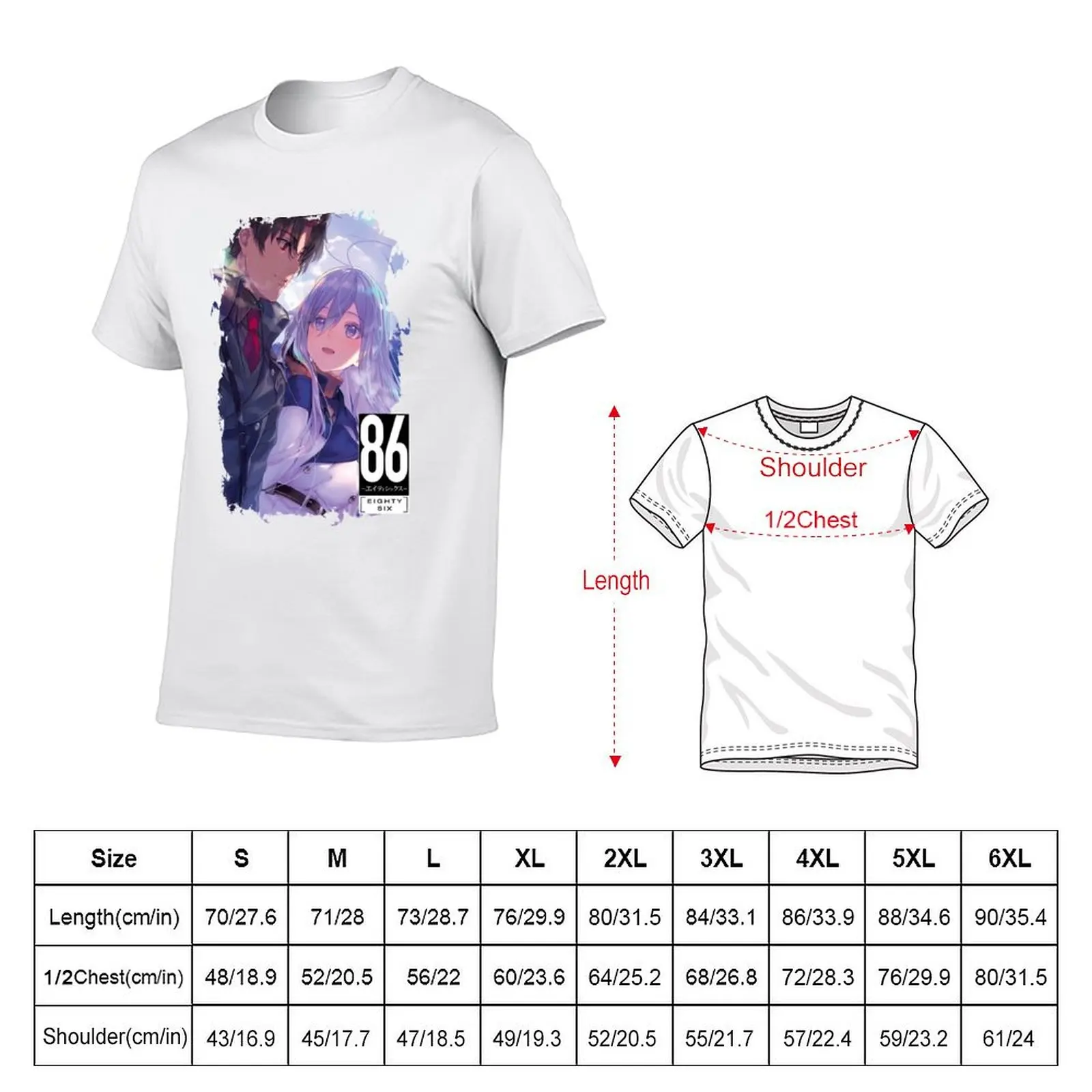 Shinei Nozen and Anju Emma 86 Eighty Six T-Shirt Breathable Lightweight Summer Top
