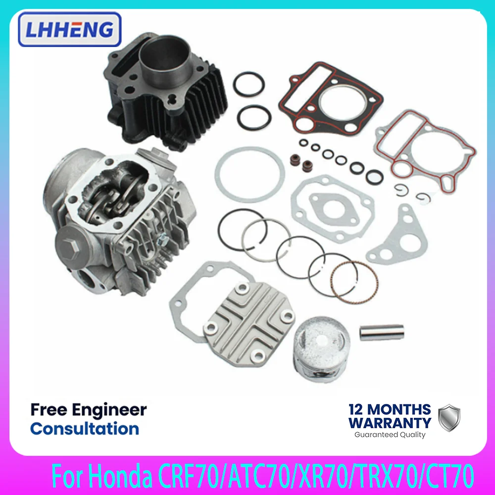 Top End Rebuild Kit For Honda CRF70 ATC70 XR70 TRX70 CT70 C70 47mm Cylinder Head Piston Gasket Set OE: 12101-GB0-910
