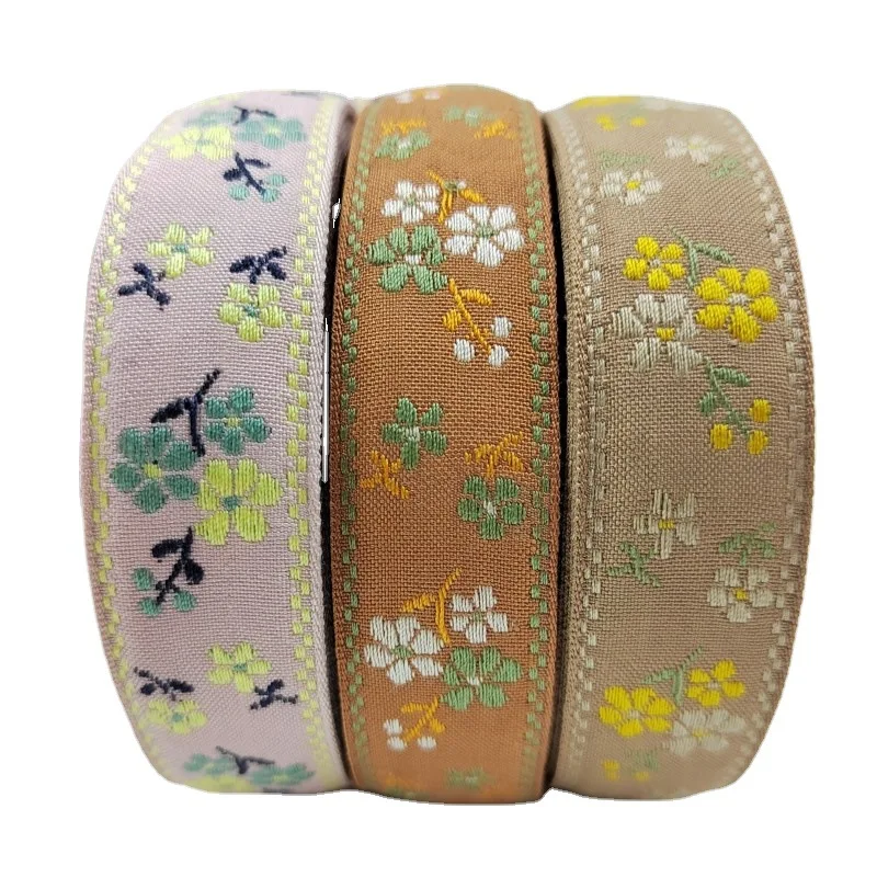 3Yards o 22Yards 25MM nastri Jacquard ricamati etnici Trim fai da te per la decorazione abbigliamento artigianale copricapo da cucito