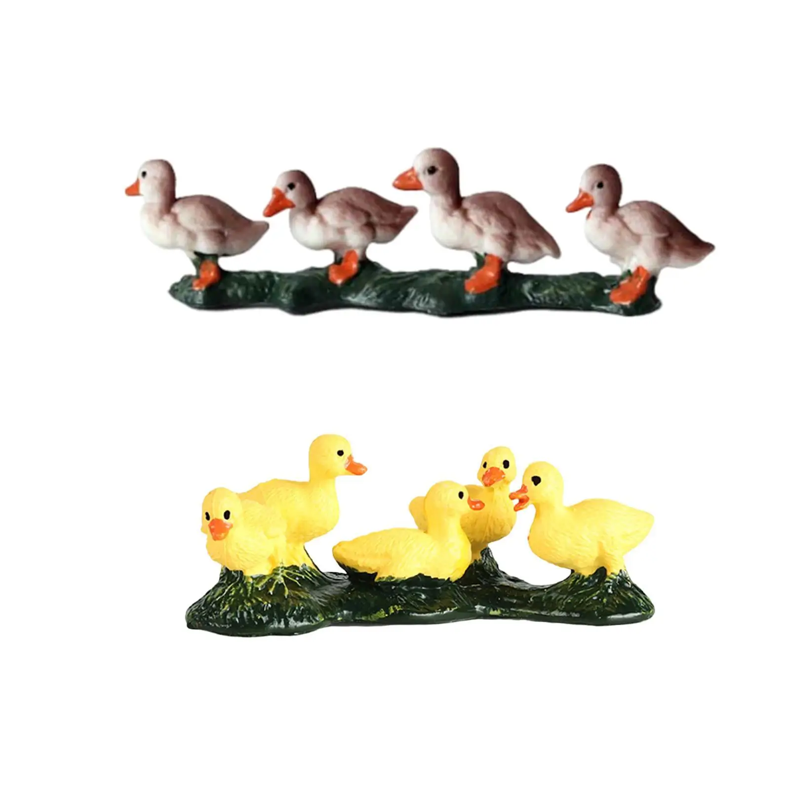 Duck Action Figure Duck Desktop Ornament Lifelike Mini Decor Animal Statues Kids Cognitive Toys for Kids Gifts Boys Girls