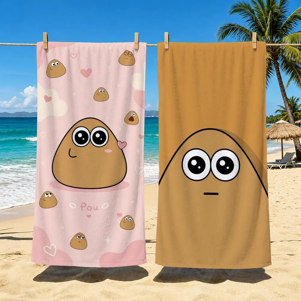 Game M-My Pet Alien Pou Towel Towel Soft Pool Gift For Travel Gym Shower Camping Quick Dry Sports Large Beach Towels