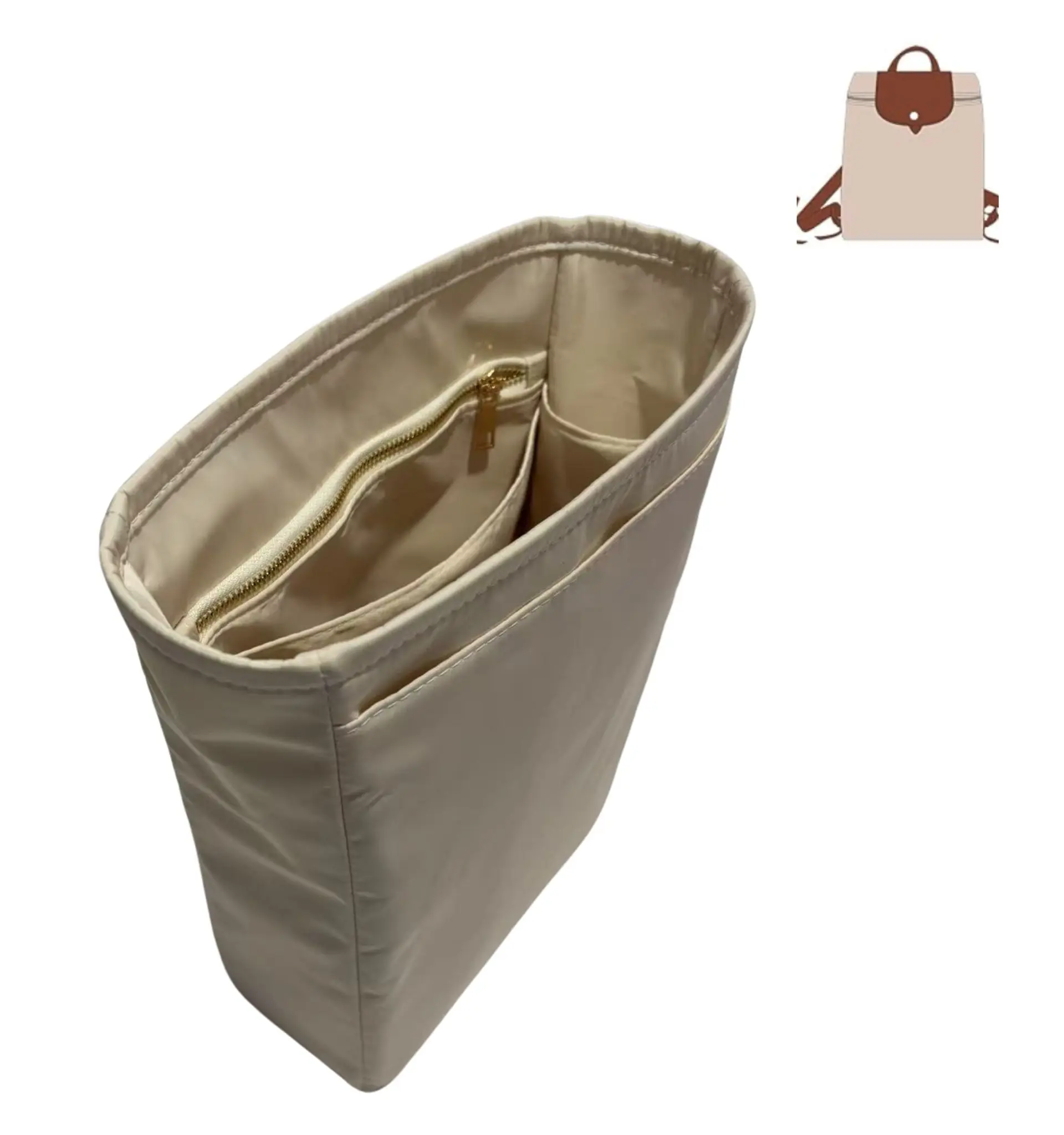 pgraded Backpack Purse Organizer for Long Champ le pliage and More Insert Waterproof Nylon Inner Liner Bag Comestic Pocktet
