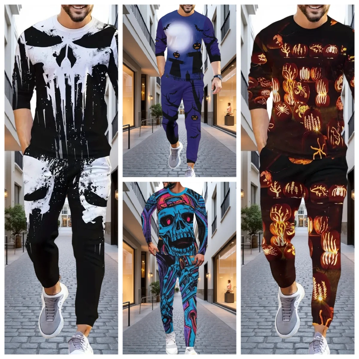 

Latest Explosive Long Sleeve Pants Set European and American Street 3D Spring and Autumn Top Pants Casual Sports Style Adult