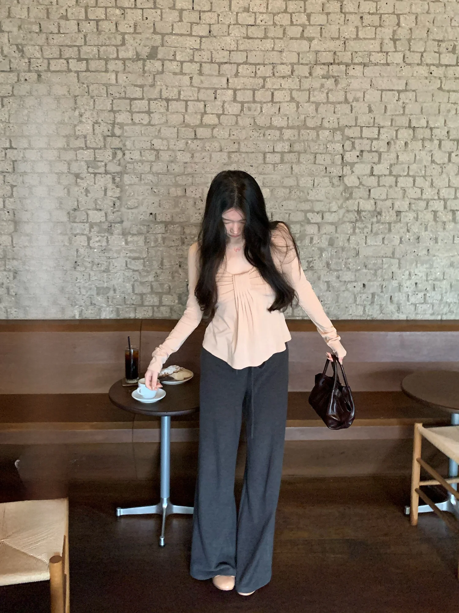 

Удобные утепленные повседневные спортивные брюки eepland с флисовой подкладкой, женские свободные драпированные брюки с широкими штанинами, осенне-зимние, с высокой талией S...