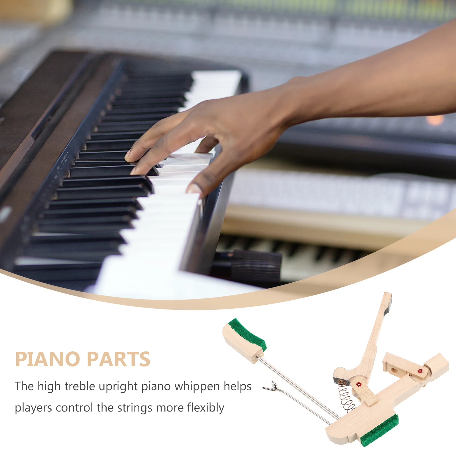 2 Buah Aksesori Perbaikan Bagian Kayu Flange Whippen Piano Tegak Treble Tinggi Gerakan Halus Kualitas Suara Stabil