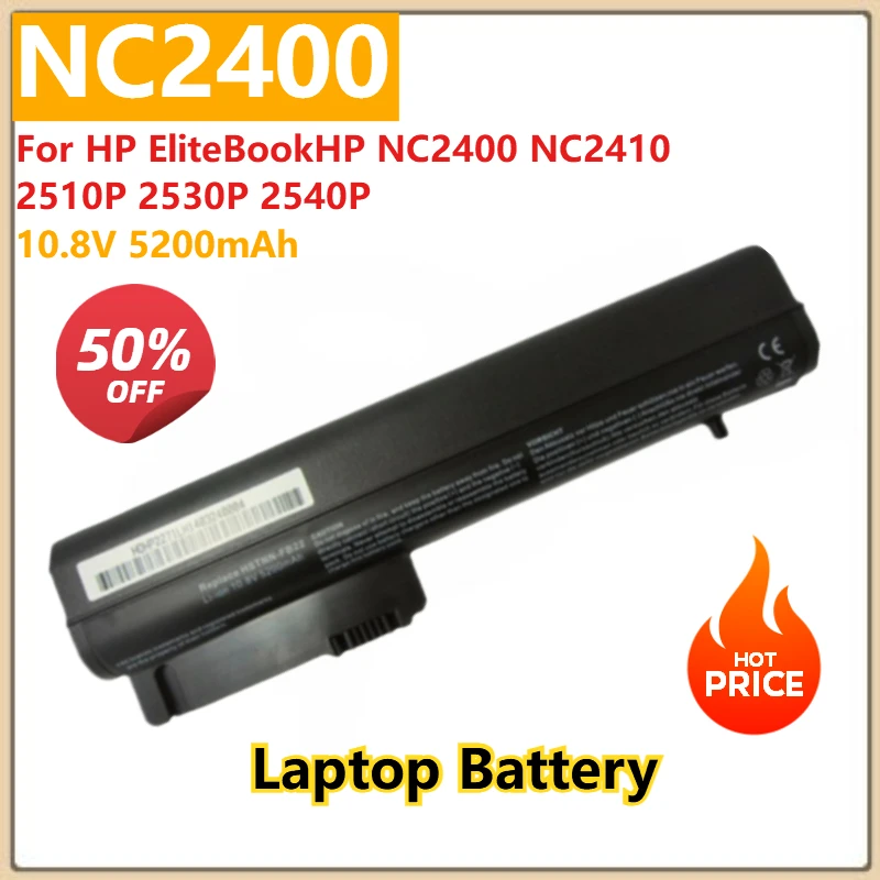 For HP EliteBookHP NC2400 NC2410 2510P 2530P 2540P Replacement Laptop Battery NC2400 10.8V 5200mAh