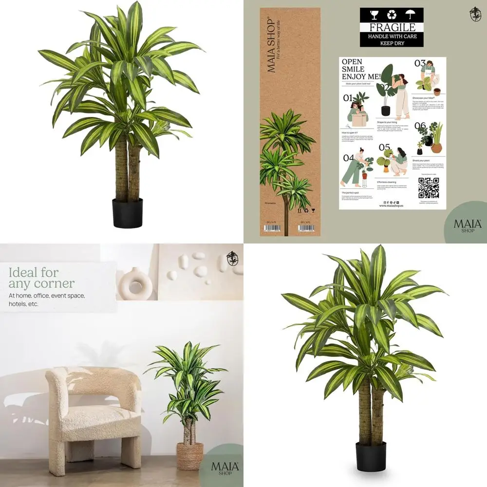 

Realistic Artificial Dracaena Tree for Home or Office - Decorative Indoor Plant for Living Spaces and Bathrooms