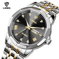 LIEBIG Luxury Movement Quartz Watches Fashion Business Day Date Time Watch Waterproof Wristwatches For Men Women Reloj Hombre
