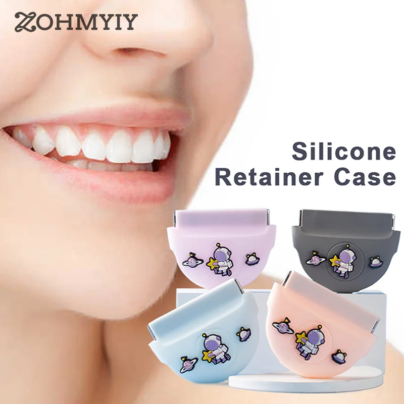 

Silicone Retainer Case Storage & Clean 2 In1 Denture Storage Invisible Braces Box Mouthguard Container False Teeth Holder