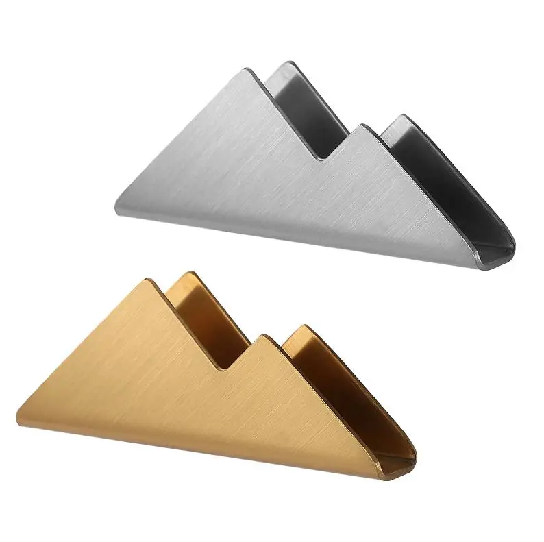 Simple Stainless Steel Golden Business Card Holder For Desk Card Stand For Business Cards Office Desk Organizers ni505