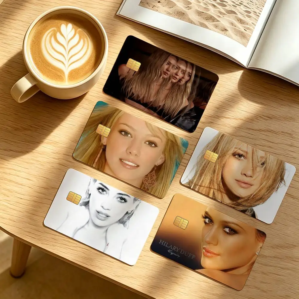 Singer Hilary Duff Mature Credit Card Public Transportation Cards Protective Sticker Waterproof Card Face Decoration 4PCS