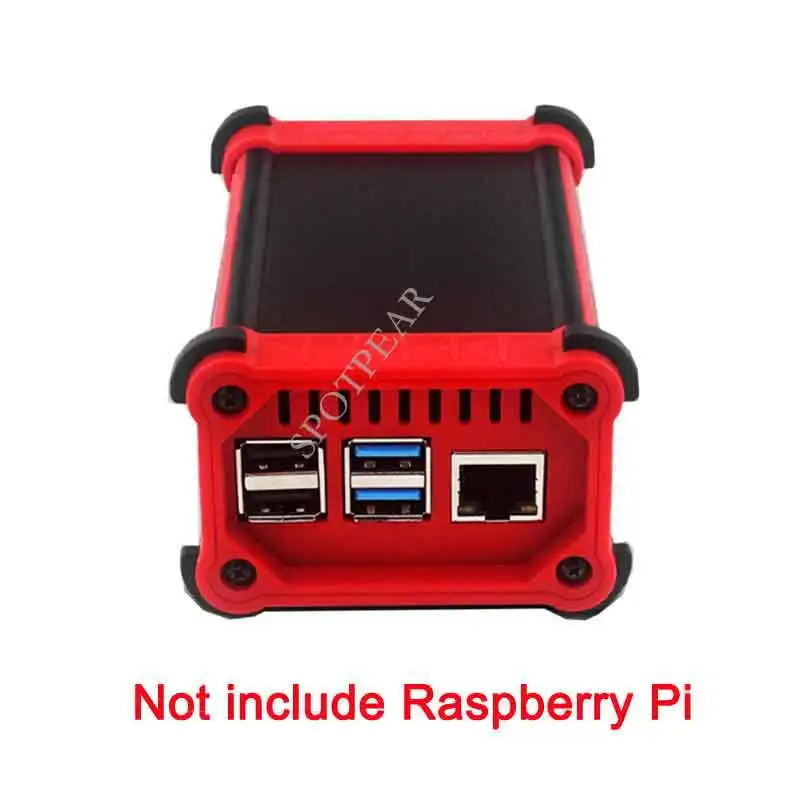 Raspberry pi 4b 4 modelo b caso à prova de choque com ventilador e coluna de alumínio