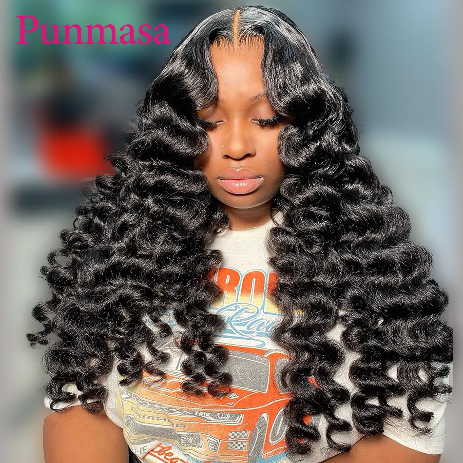 Punmasa Ginger Brown Colored Loose Wave Wear To Go Peruvian Remy 200% 13x4 Transparent Lace Frontal Wig 13x6 Lace Front Wig