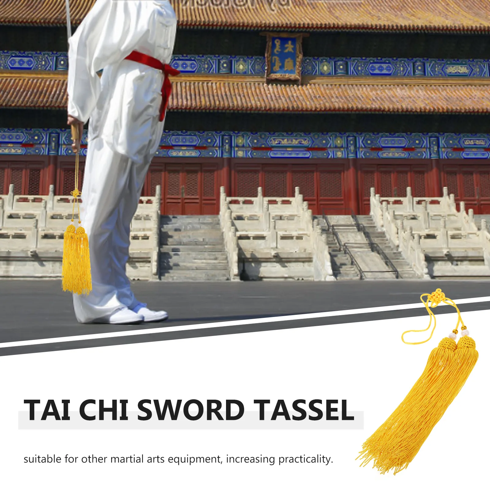 

Bright Tassel Pendant for Chinese Martial Arts Sword Secure and Reliable Attachment Heavy Duty Sword Tail Decor Tai Chi Training