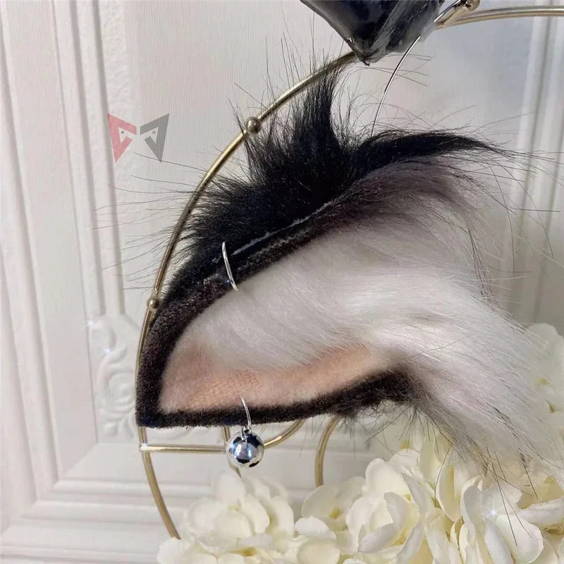 

CyMMGG New Dairy Cow Ox Ears Horns Hairhoop Beast Fox Style Headwear Tail Necklace Of Carnaval Cosplay Costume Accessories