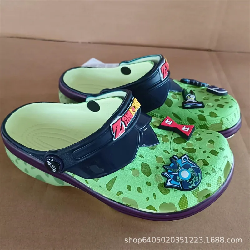 Dragon Ball Cell Anime Clogs Monster Character Charms Slipon Shoes Nonslip Waterproof Lightweight Summer Garden Hole Slippers