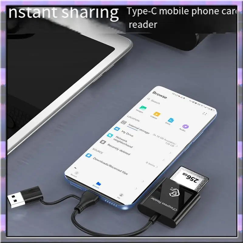 رائجة البيع 10Gbps Cfexpress نوع B قارئ بطاقات الكاتب USB3.2 Gen2 USB-C قارئ بطاقات Cfe لنظام أندرويد Win XP/Vista/7/8/8.1/10/11 OS